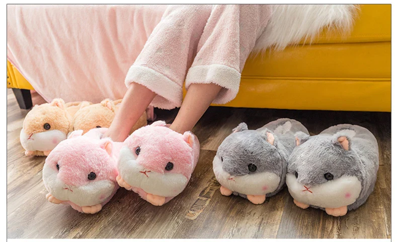 Slippers Winter Warm Home Plush Cute Corgi Slippers Flock Indoor Shoes Casual Slip On Flats - Image 9
