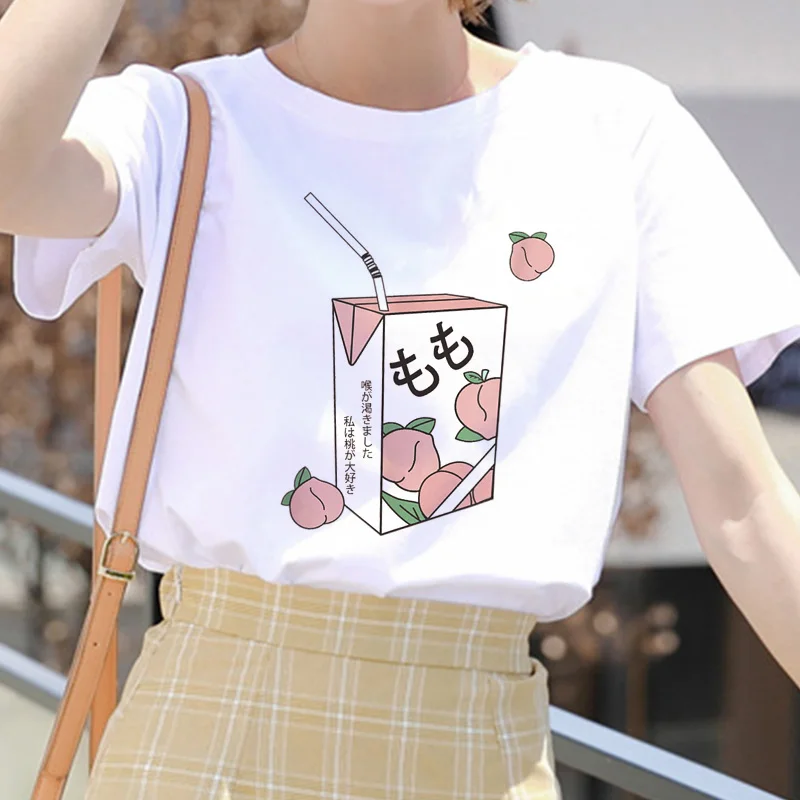 Pink Peach Juice Harajuku T Shirt - Image 12