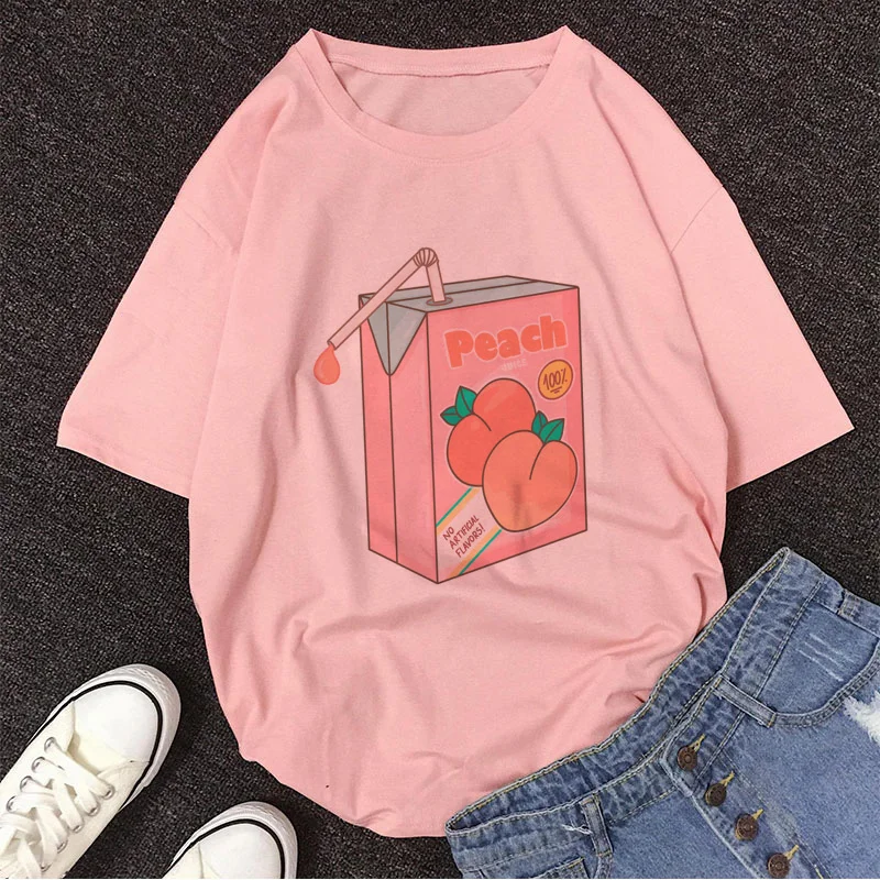 Pink Peach Juice Harajuku T Shirt - Image 16