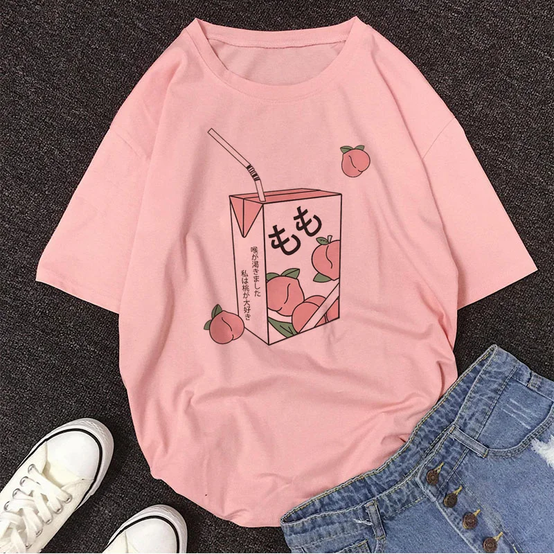 Pink Peach Juice Harajuku T Shirt - Image 24