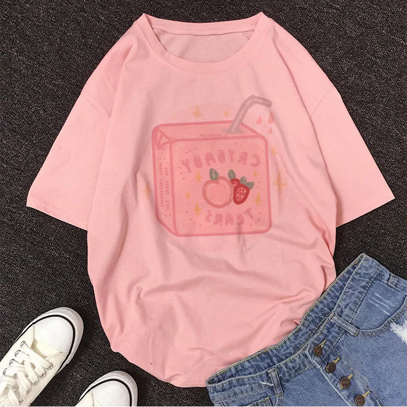 Pink Peach Juice Harajuku T Shirt - Image 25