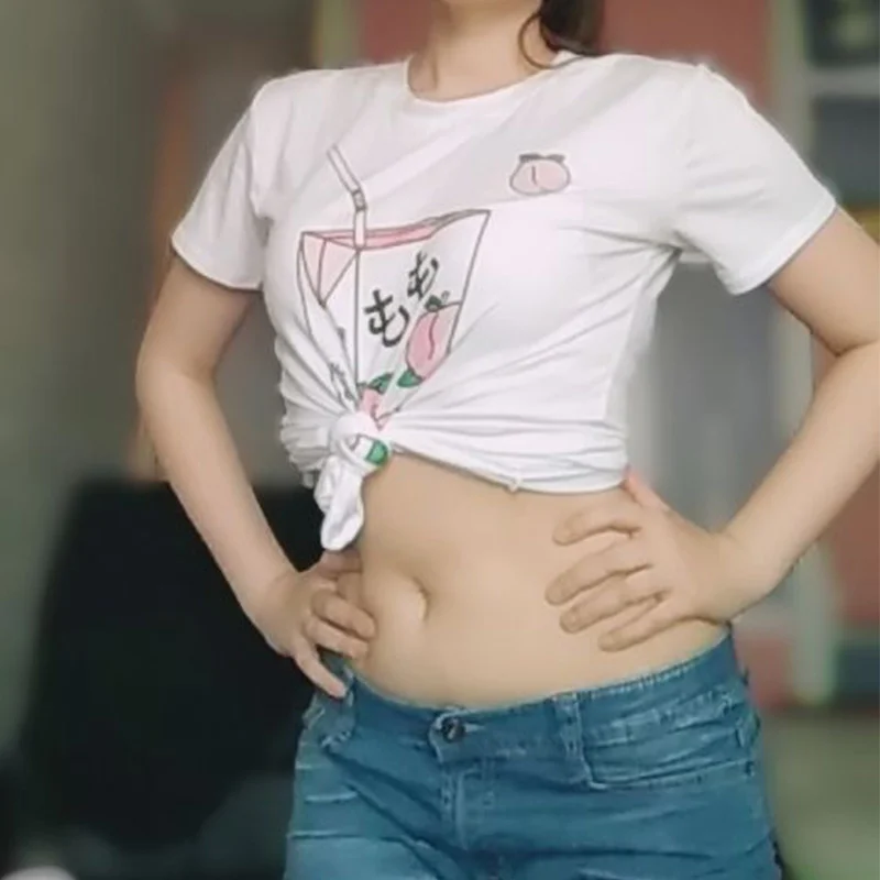 Pink Peach Juice Harajuku T Shirt - Image 34