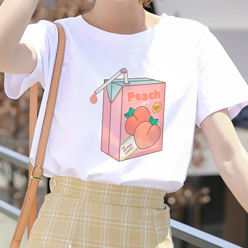 Pink Peach Juice Harajuku T Shirt - Image 41