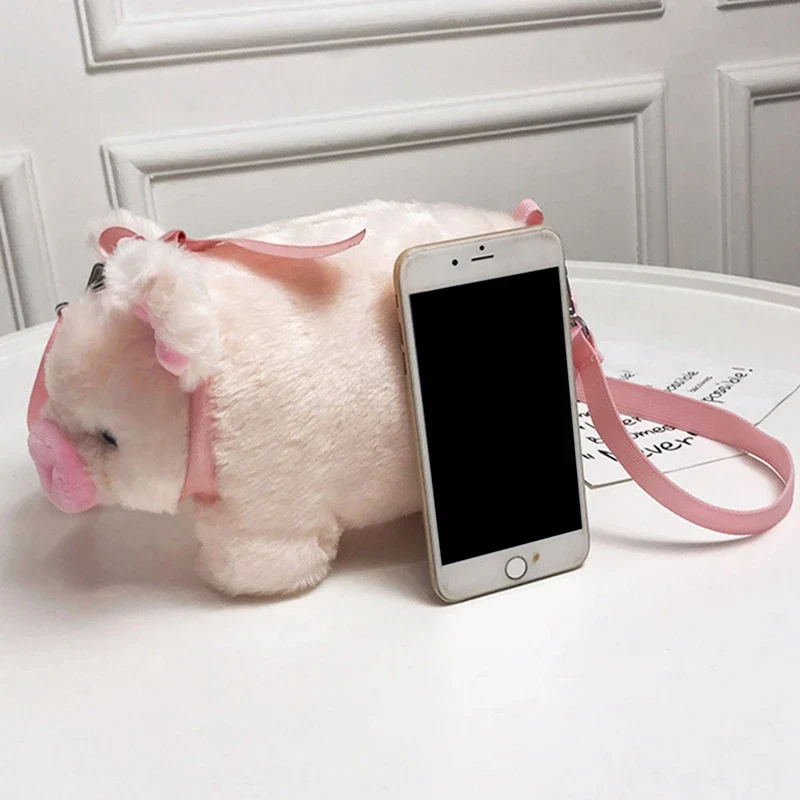 Pink Pig Plush Crossbody Bag - Image 4