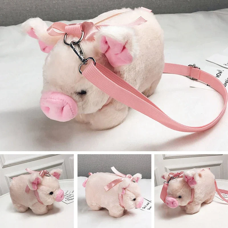 Pink Pig Plush Crossbody Bag - Image 5