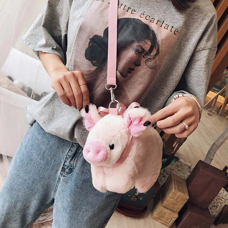 Pink Pig Plush Crossbody Bag - Image 7