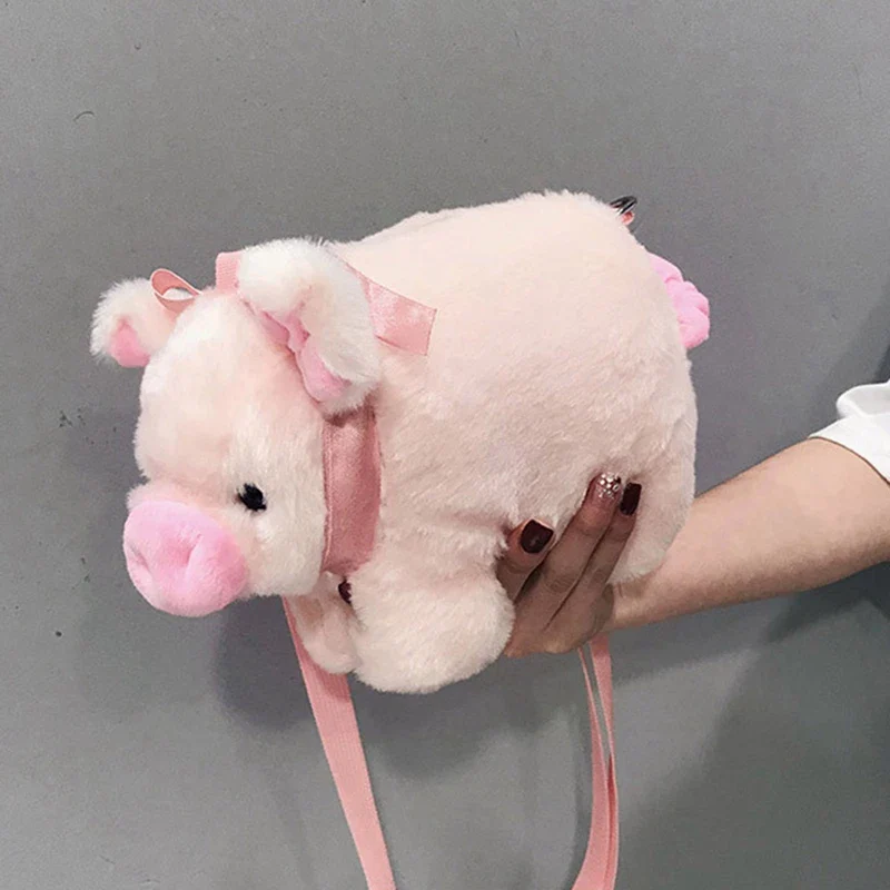 Pink Pig Plush Crossbody Bag - Image 9