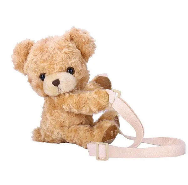 Plush Brown Teddy Bear Bag Crossbody Handbag Fur - Image 11