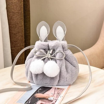 Plush Faux Fur Rabbit Bunny Bag Backpack Rucksack Handbag - Image 8