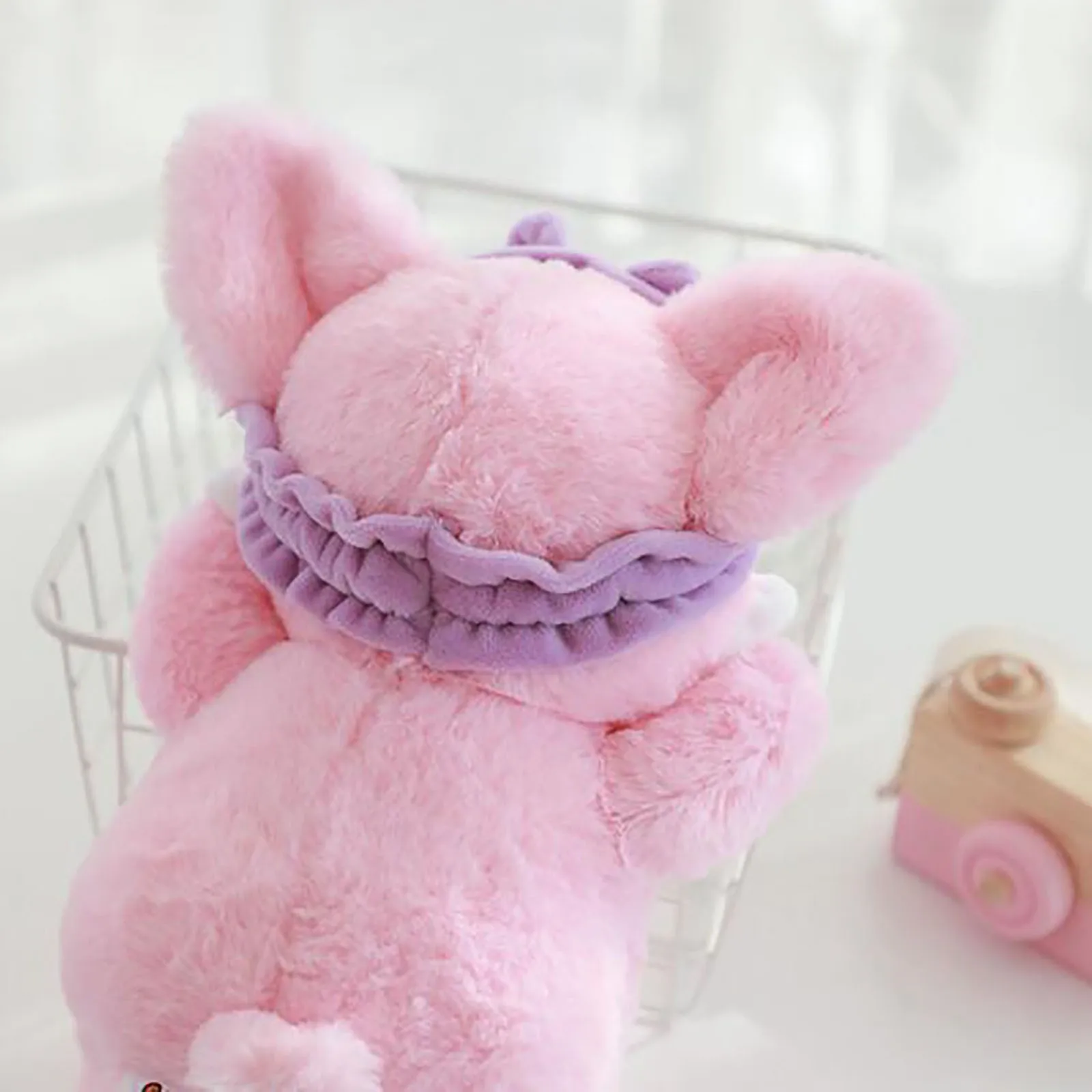 Pink Pig Plush Selfcare Facial Skincare With Purple Headband - Image 5