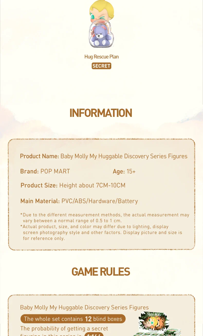 Genuine Pop Mart Baby Molly My Huggable Discovery Series Figures Blind Box - Image 9