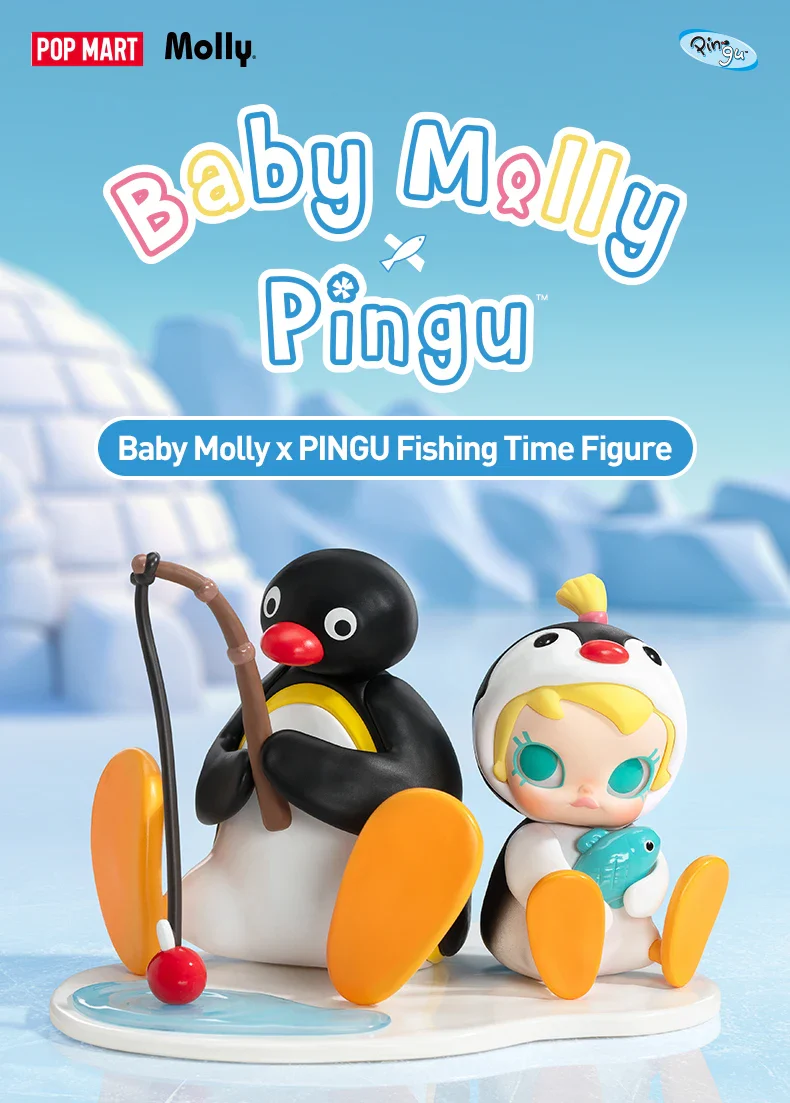 Genuine Pop Mart Baby Molly × Pingu Fishing Time Figure - Image 6