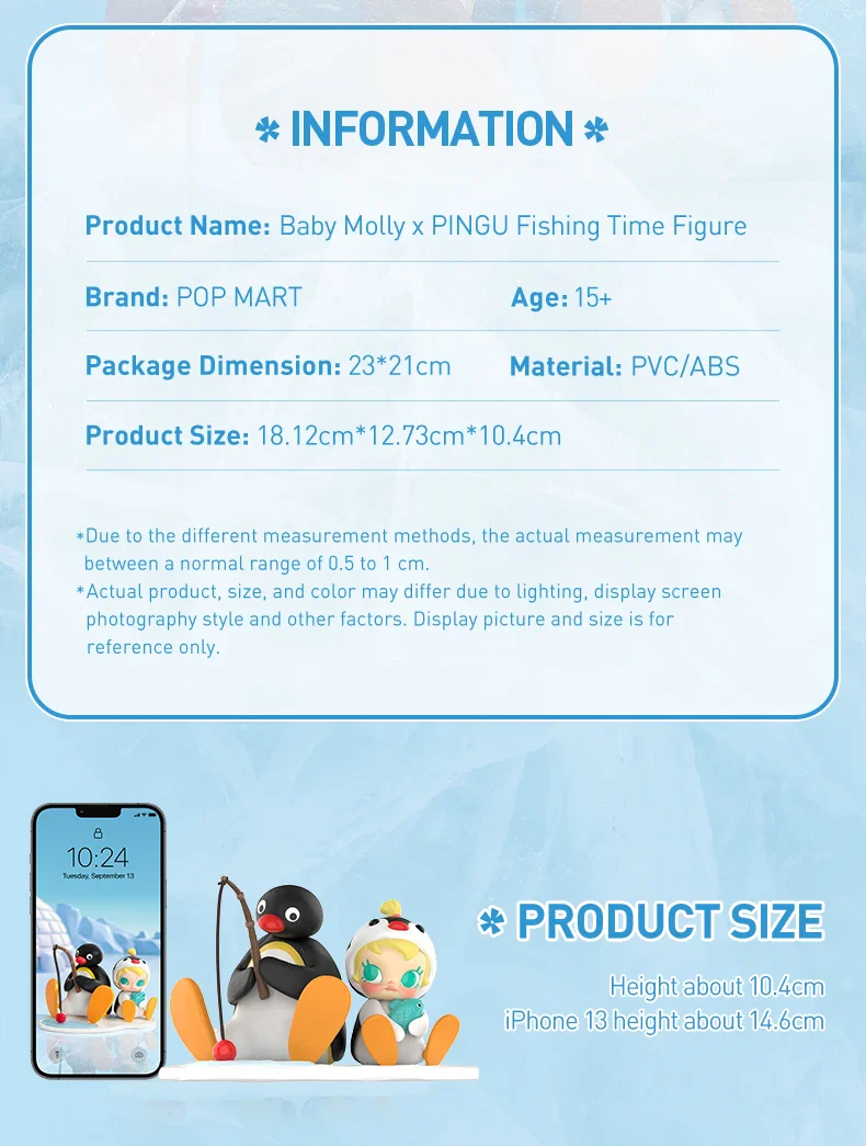 Genuine Pop Mart Baby Molly × Pingu Fishing Time Figure - Image 7