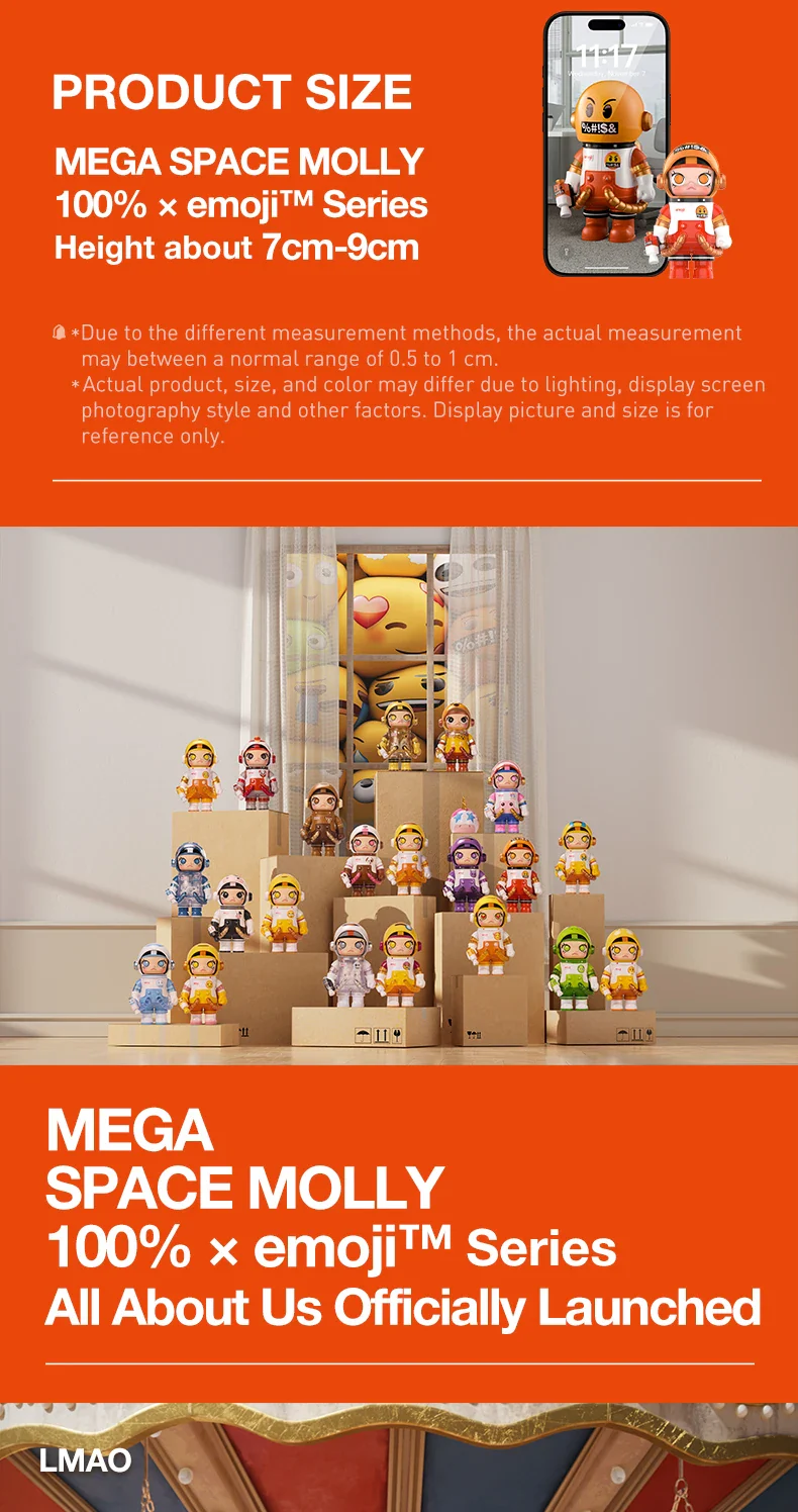 Genuine Pop Mart Mega Space Molly 100% × Emoji Series Blind Box Action Figure - Image 11