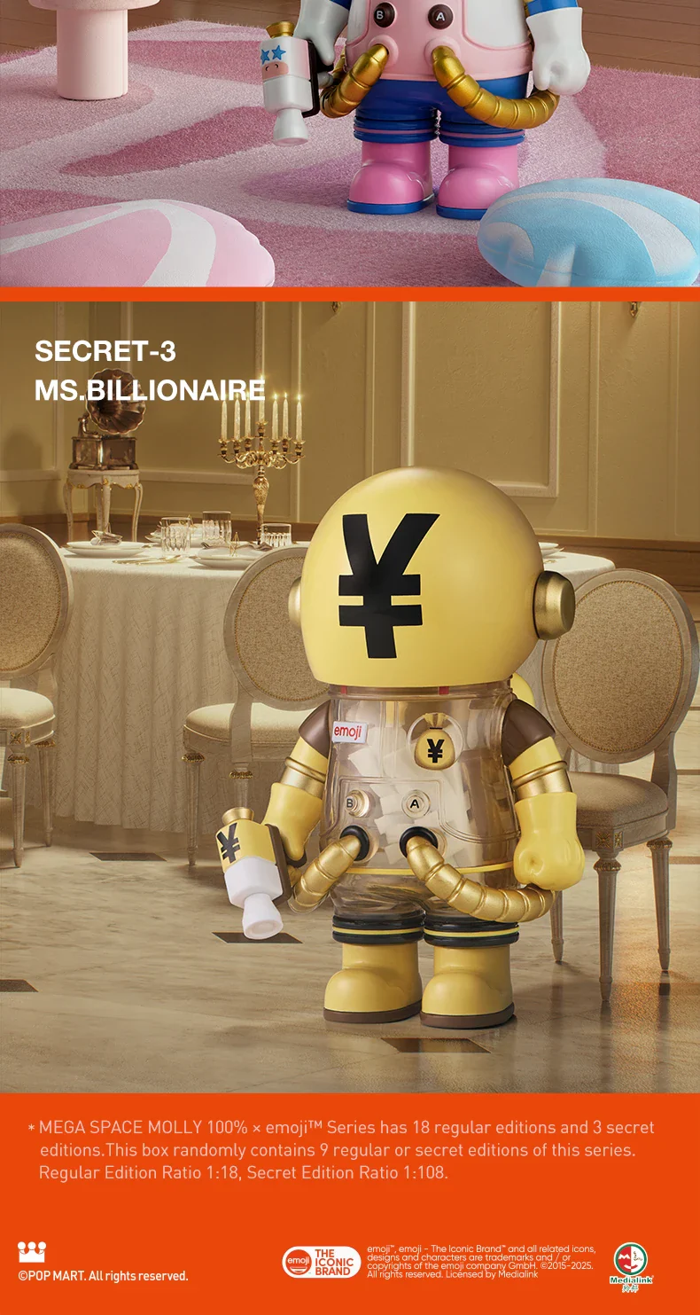 Genuine Pop Mart Mega Space Molly 100% × Emoji Series Blind Box Action Figure - Image 18