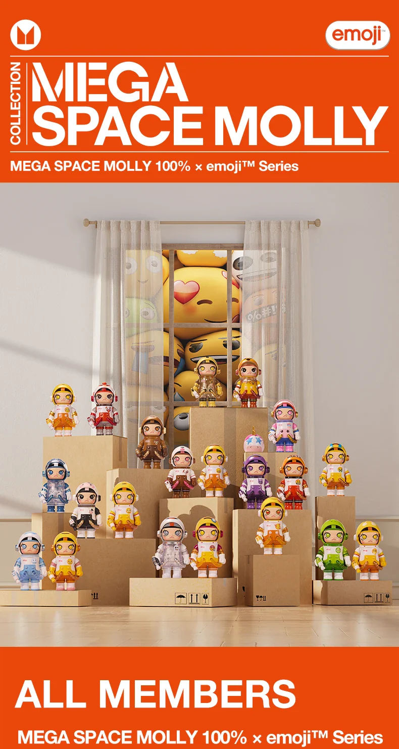 Genuine Pop Mart Mega Space Molly 100% × Emoji Series Blind Box Action Figure - Image 7