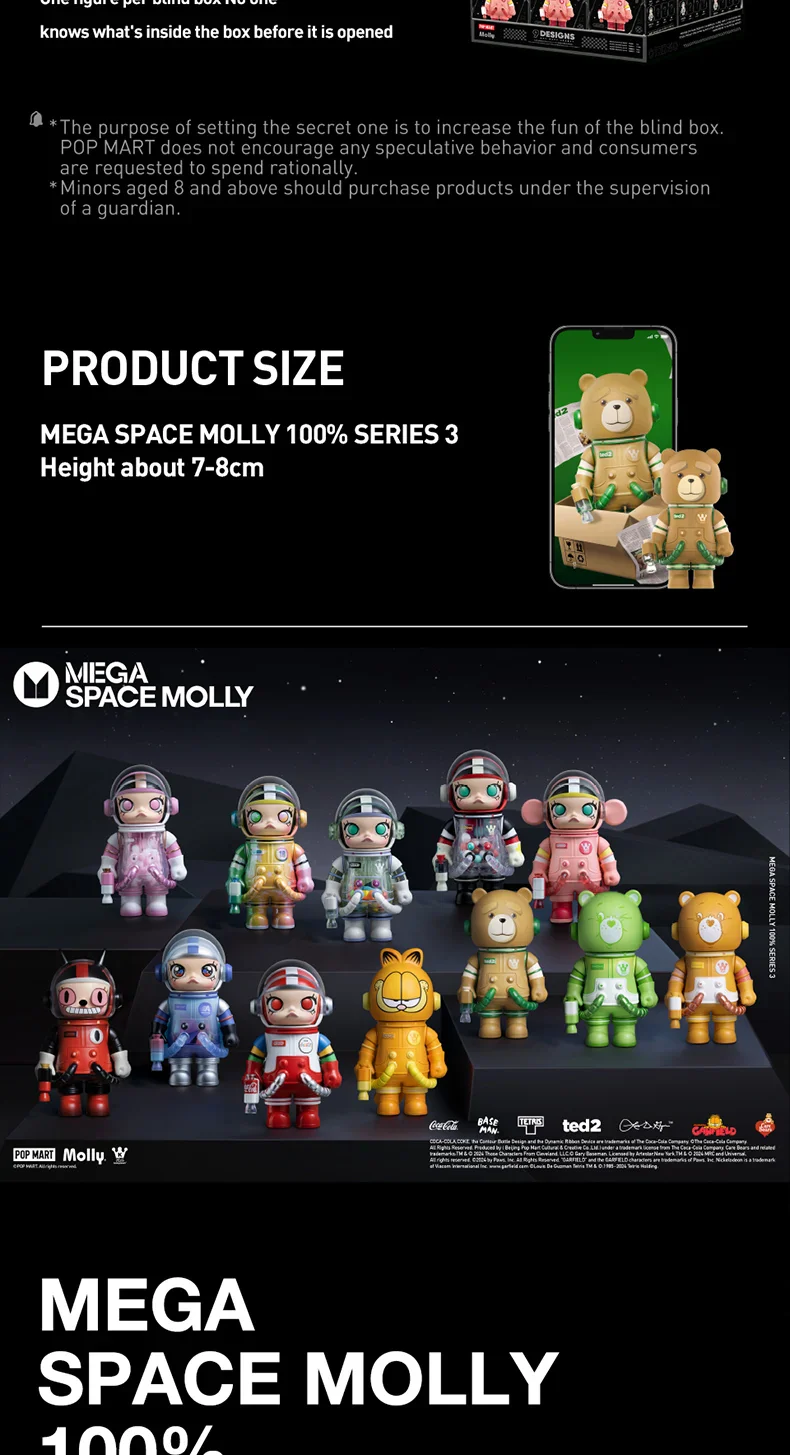 Genuine Pop Mart Mega Space Molly 100% Series 3 Blind Box Figures - Image 10