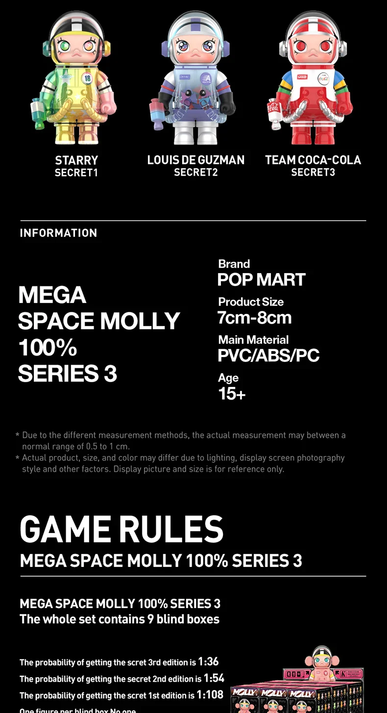Genuine Pop Mart Mega Space Molly 100% Series 3 Blind Box Figures - Image 9