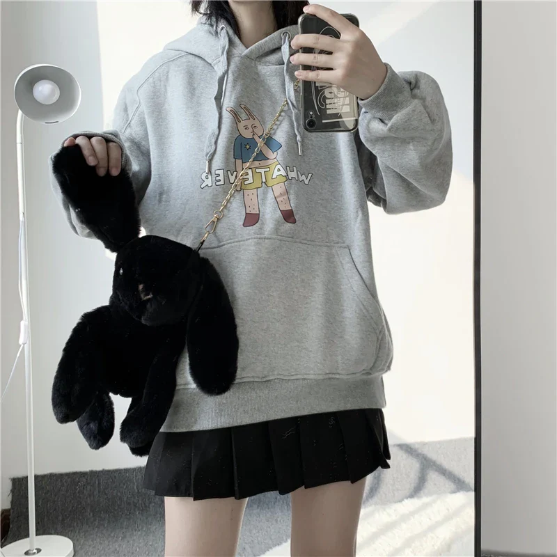 Rabbit Bunny Fur Plush Bag Pink Bows Pearl Strap Gold Hardware Crossbody 30cm - Image 23