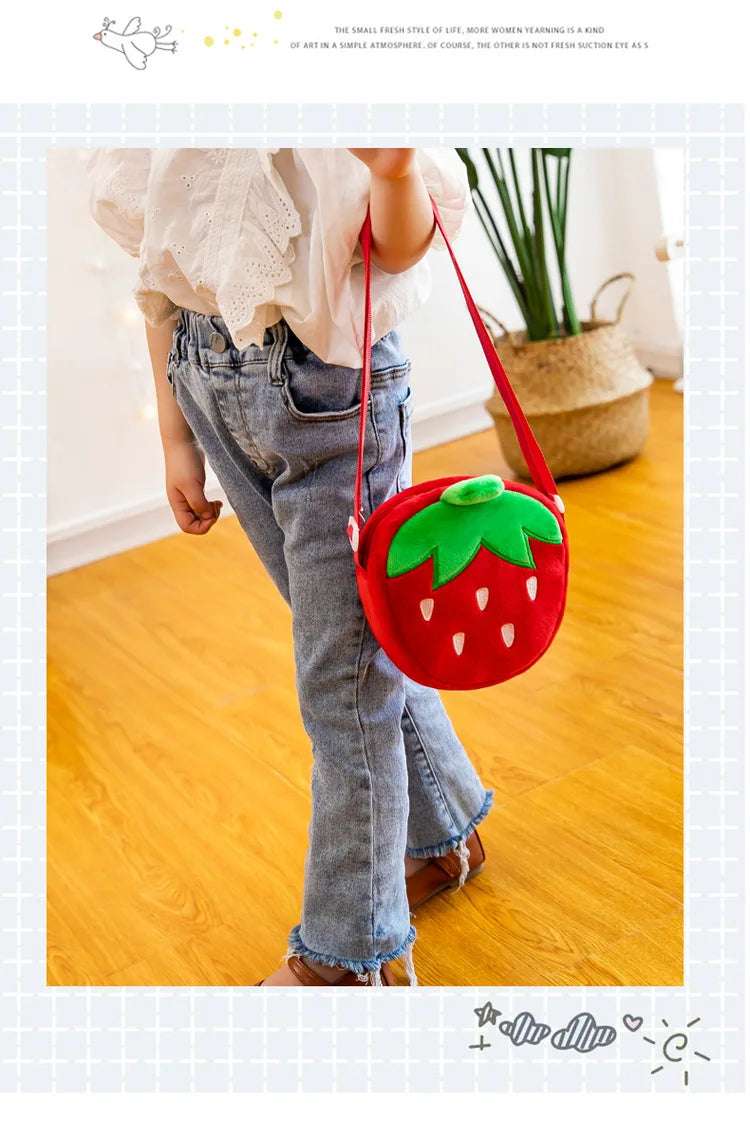Red Strawberry Crossbody Bag Gold Chain - Image 10
