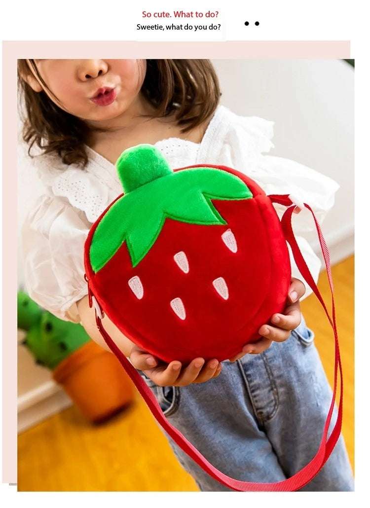 Red Strawberry Crossbody Bag Gold Chain - Image 12