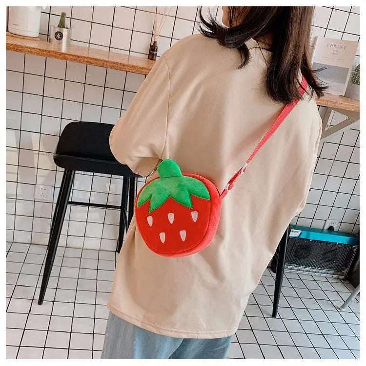 Red Strawberry Crossbody Bag Gold Chain - Image 18