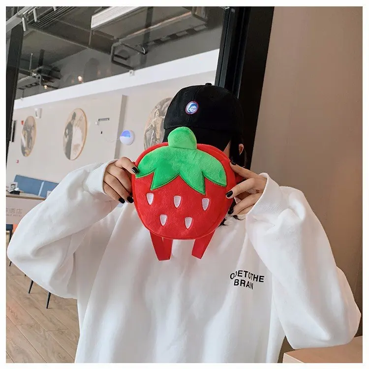 Red Strawberry Crossbody Bag Gold Chain - Image 19