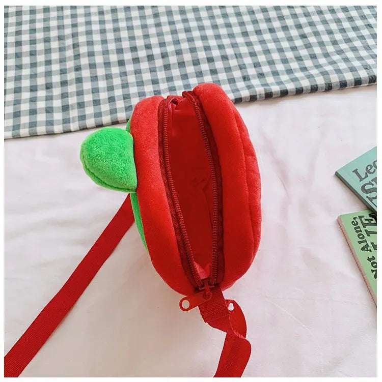 Red Strawberry Crossbody Bag Gold Chain - Image 31