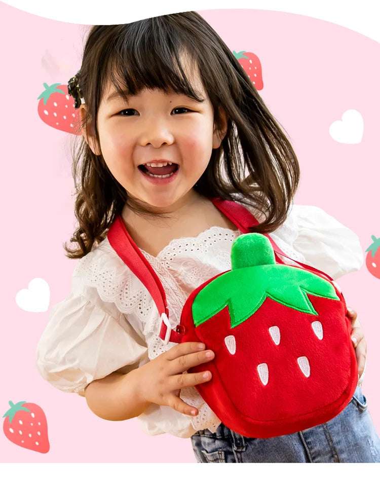 Red Strawberry Crossbody Bag Gold Chain - Image 6