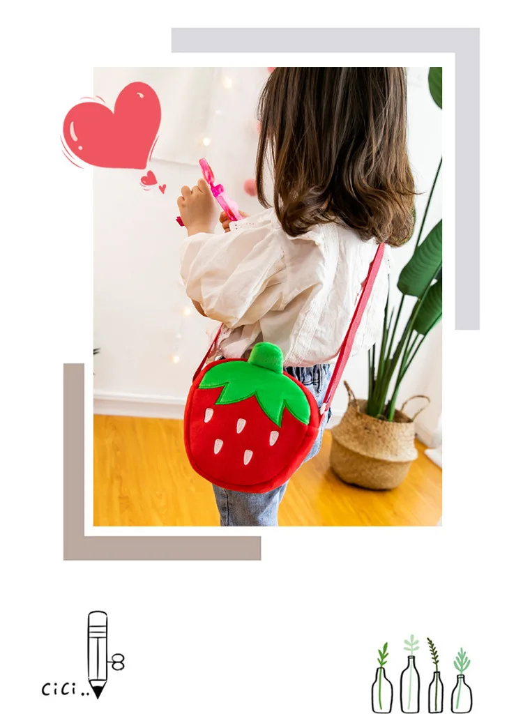 Red Strawberry Crossbody Bag Gold Chain - Image 9