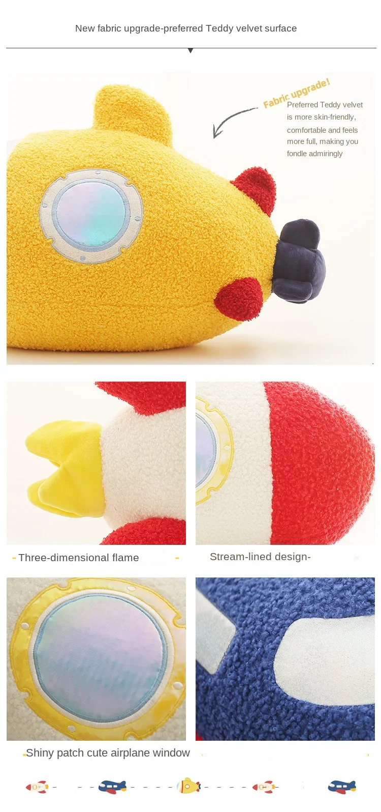 Rocket Spaceship Plane Aeroplane Flight Ship Plush Galaxy Toy Submarine Travel - Image 12