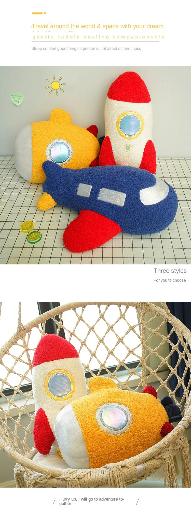 Rocket Spaceship Plane Aeroplane Flight Ship Plush Galaxy Toy Submarine Travel - Image 4