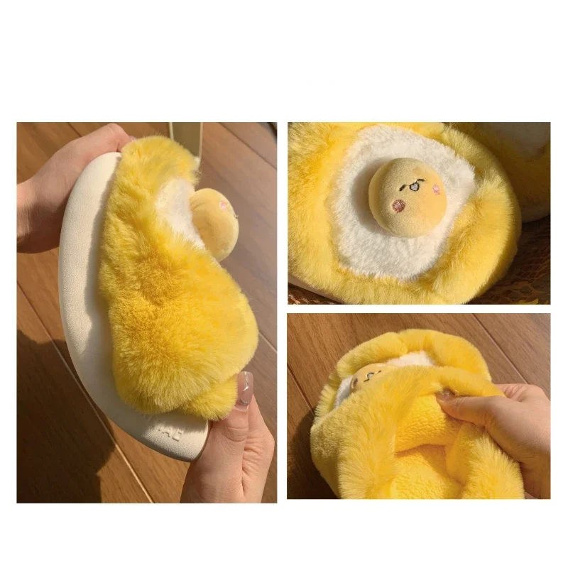 Sanrio Gudetama Cute Soft Fluffy Home Slippers Warm Plush Shoes - Image 8