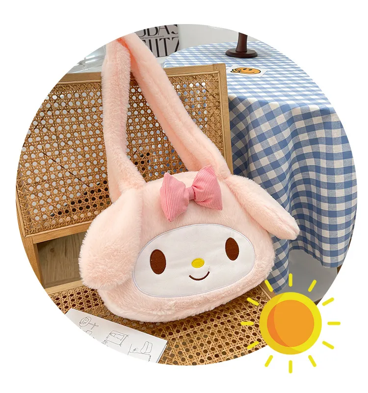 Sanrio Plush Cinnamoroll My Melody Kuromi Tote Shoulder Bag - Image 13