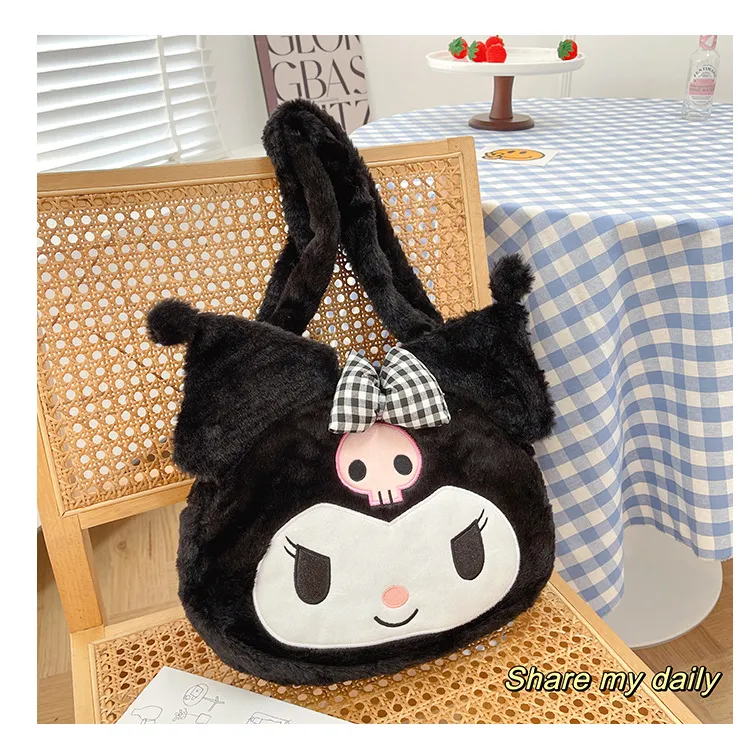Sanrio Plush Cinnamoroll My Melody Kuromi Tote Shoulder Bag - Image 14
