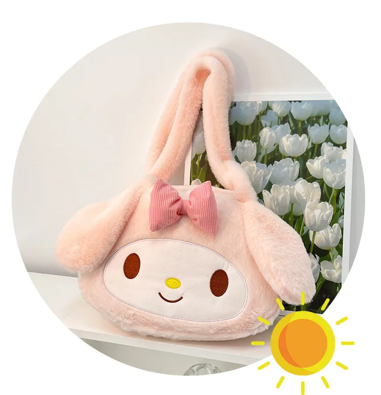 Sanrio Plush Cinnamoroll My Melody Kuromi Tote Shoulder Bag - Image 19