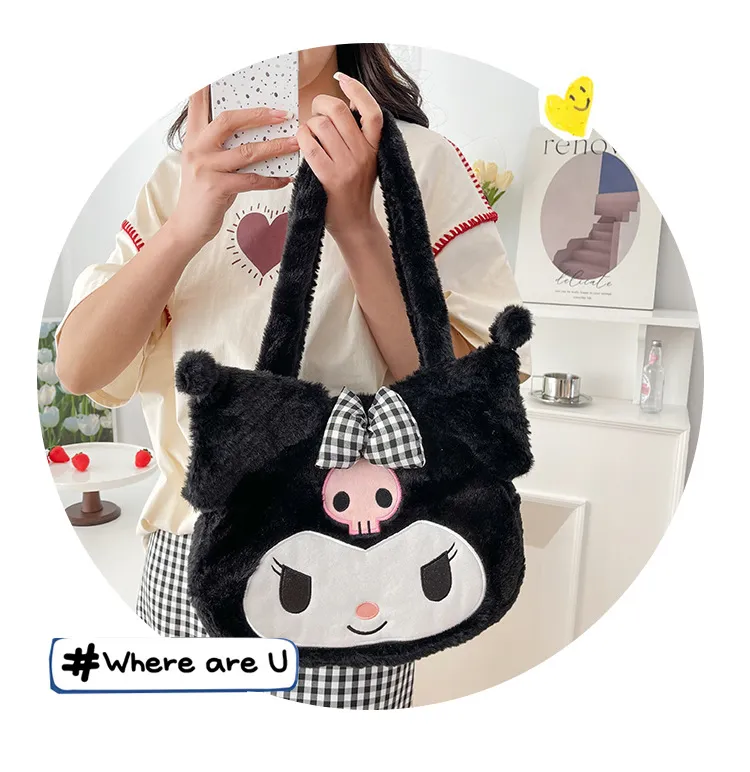 Sanrio Plush Cinnamoroll My Melody Kuromi Tote Shoulder Bag - Image 32