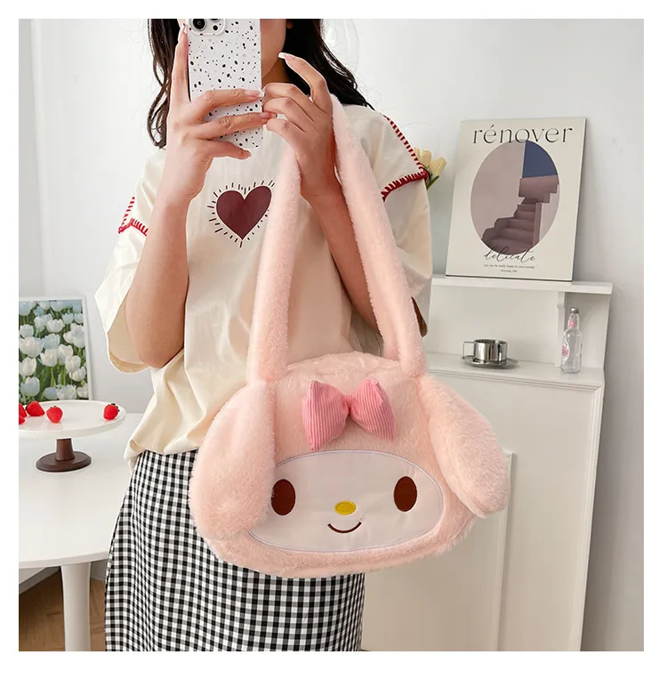 Sanrio Plush Cinnamoroll My Melody Kuromi Tote Shoulder Bag - Image 35