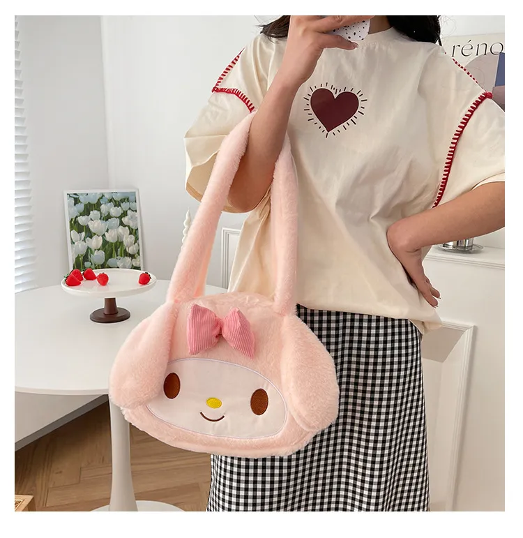 Sanrio Plush Cinnamoroll My Melody Kuromi Tote Shoulder Bag - Image 36