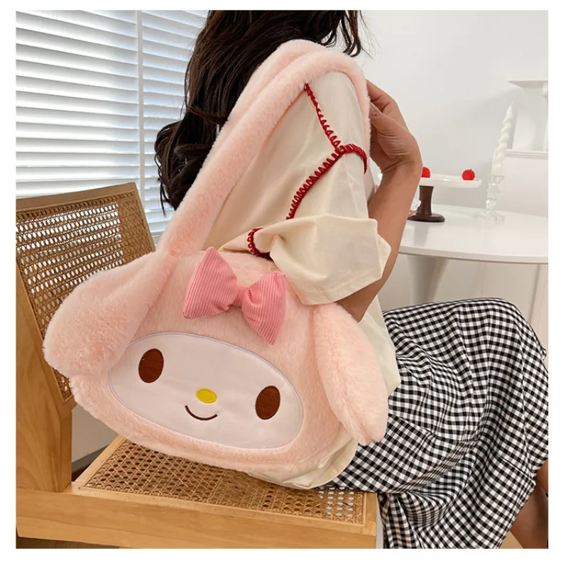 Sanrio Plush Cinnamoroll My Melody Kuromi Tote Shoulder Bag - Image 38