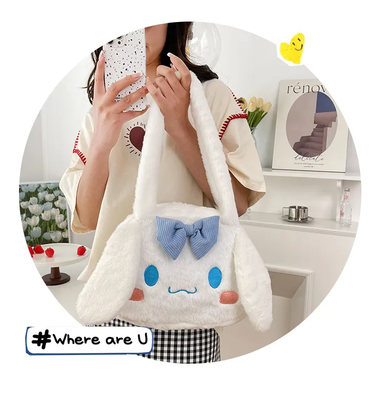 Sanrio Plush Cinnamoroll My Melody Kuromi Tote Shoulder Bag - Image 41