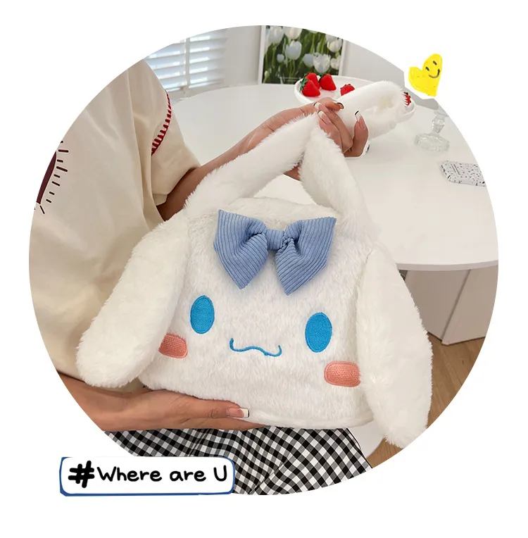Sanrio Plush Cinnamoroll My Melody Kuromi Tote Shoulder Bag - Image 45