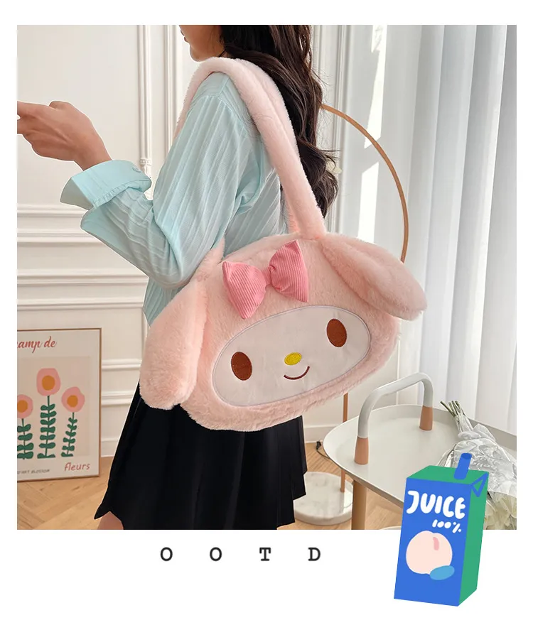 Sanrio Plush Cinnamoroll My Melody Kuromi Tote Shoulder Bag - Image 55