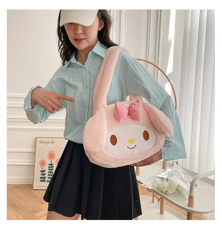 Sanrio Plush Cinnamoroll My Melody Kuromi Tote Shoulder Bag - Image 56