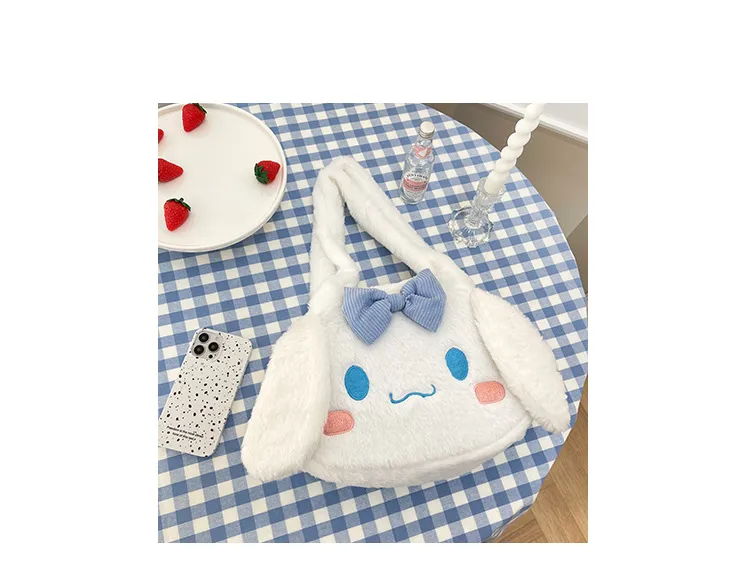 Sanrio Plush Cinnamoroll My Melody Kuromi Tote Shoulder Bag - Image 9