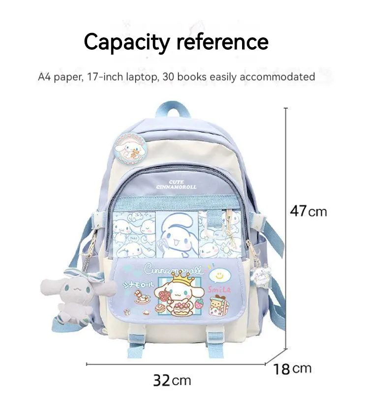 Sanrio Plush Toy Cinnamoroll Backpack Rucksack Schoolbag Kawaii Student School Bag Large Travel - Image 12