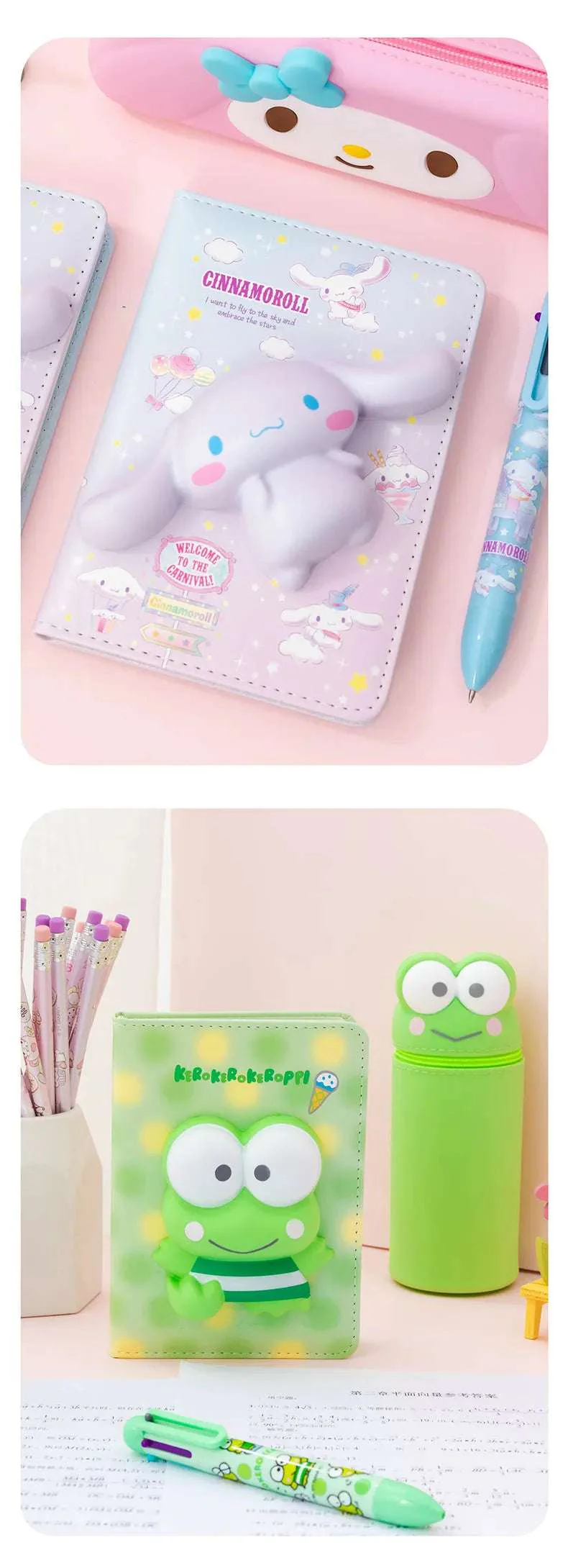 Sanrio Zipped Pencil Case Kawaii Hello Kitty Cinnamoroll My Melody - Image 24