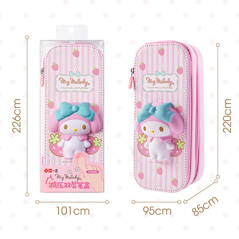 Sanrio Zipped Pencil Case Kawaii Hello Kitty Cinnamoroll My Melody - Image 6