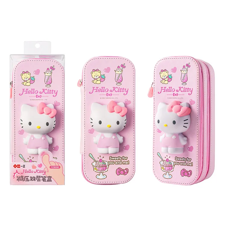 Sanrio Zipped Pencil Case Kawaii Hello Kitty Cinnamoroll My Melody - Image 7