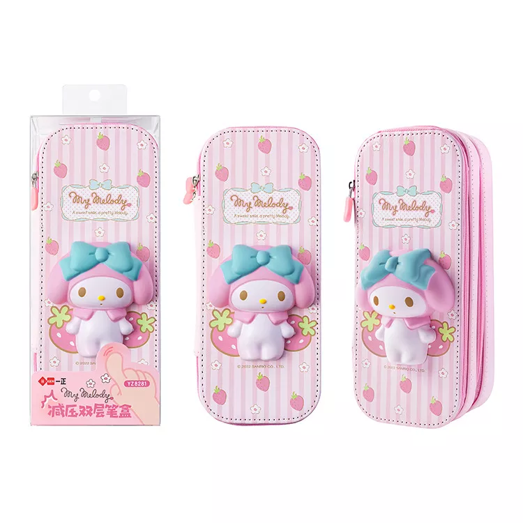 Sanrio Zipped Pencil Case Kawaii Hello Kitty Cinnamoroll My Melody - Image 8